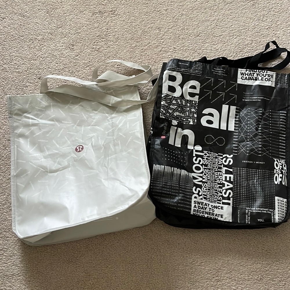 Set of 2 Large Lululemon Shopping Bags